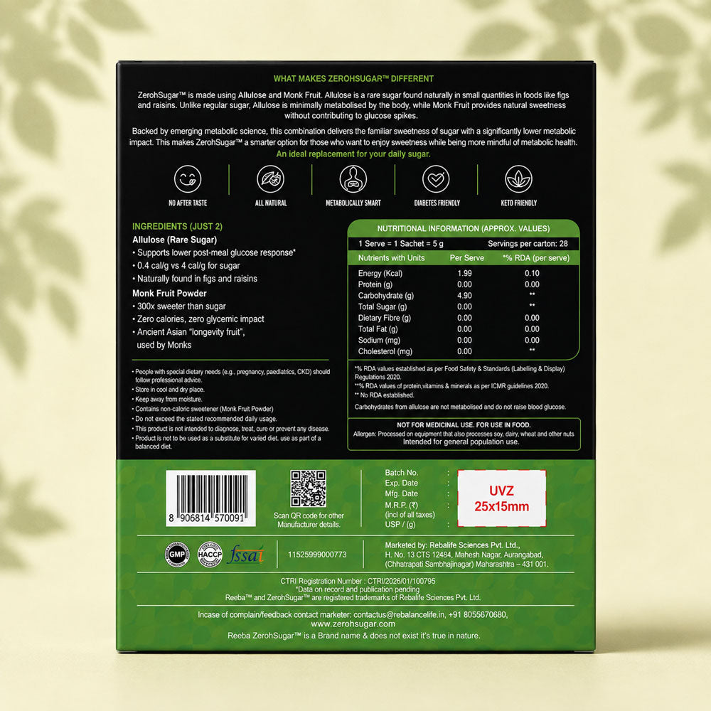 Zerøh Sugar — 70g | 14 Sachets